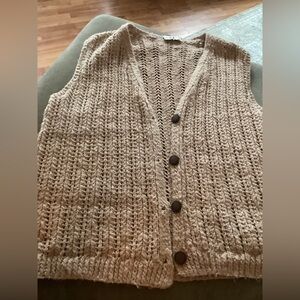 Northern Reflections Beige Knit Cardigan Vest